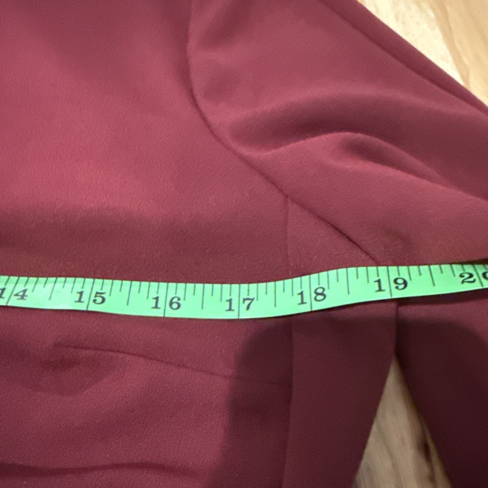 KARL LAGERFELD PARIS Wine Red Polyester Spandex Wrapped Sheath Dress Size 8 - Picture 9 of 10